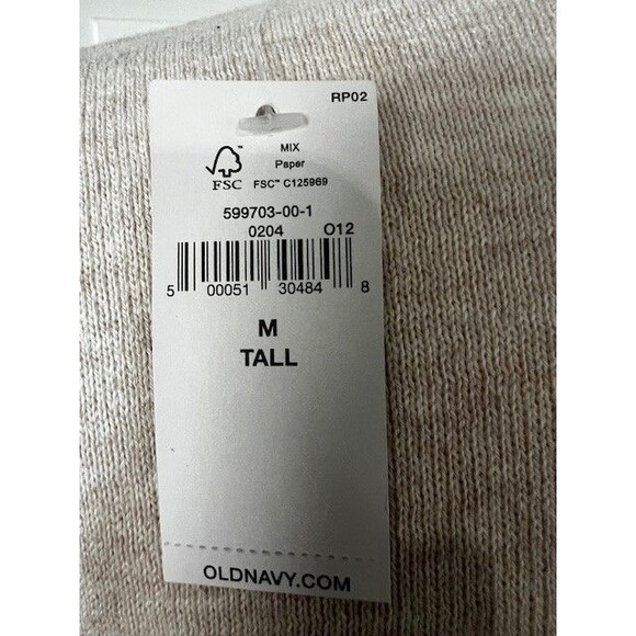 Womens Old Navy Cotton Crewneck Long Sleeve Sweater Size M Tall Cream NWT - Picture 4 of 11